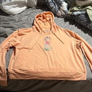 Peach Hoodie with Pineapple Design